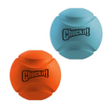 The Chuckit! Fetch Ball Dog Toys are textured rubber balls in orange and blue, each featuring the Chuckit brand. With indented grooves for grip and a high bounce, theyre designed for dogs and compatible with Chuckit Launchers for endless fun.