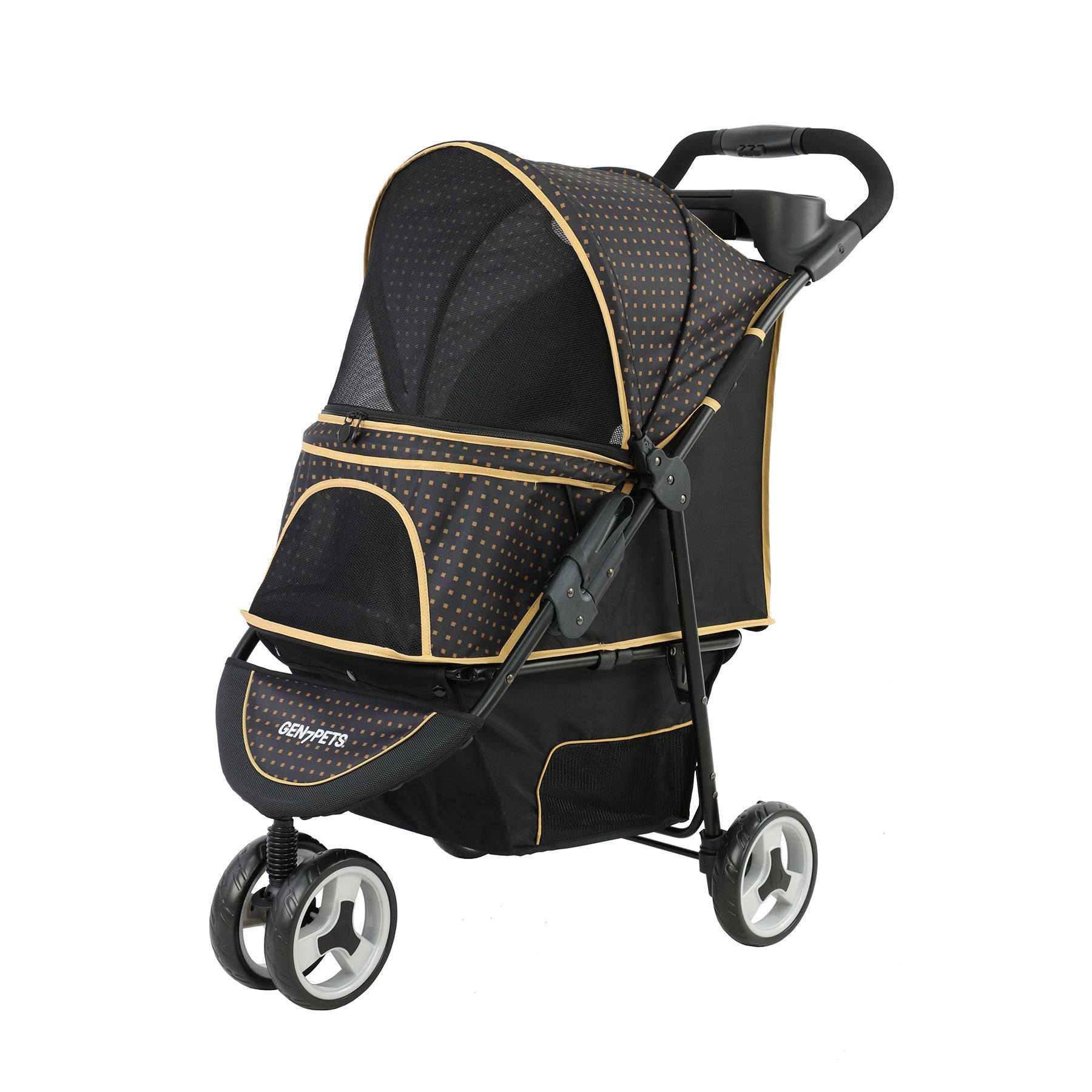 polka dot dog stroller Gen7Pets Gold Nugget Promenade Pet Stroller