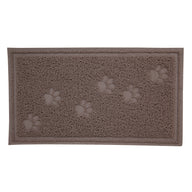 The Arm & Hammer Paws Litter Mat from Arm And Hammer, made of durable rubber, has a textured surface with raised paw prints. Its rectangular design and simple border efficiently catch litter scatter while its neutral tone complements any space.