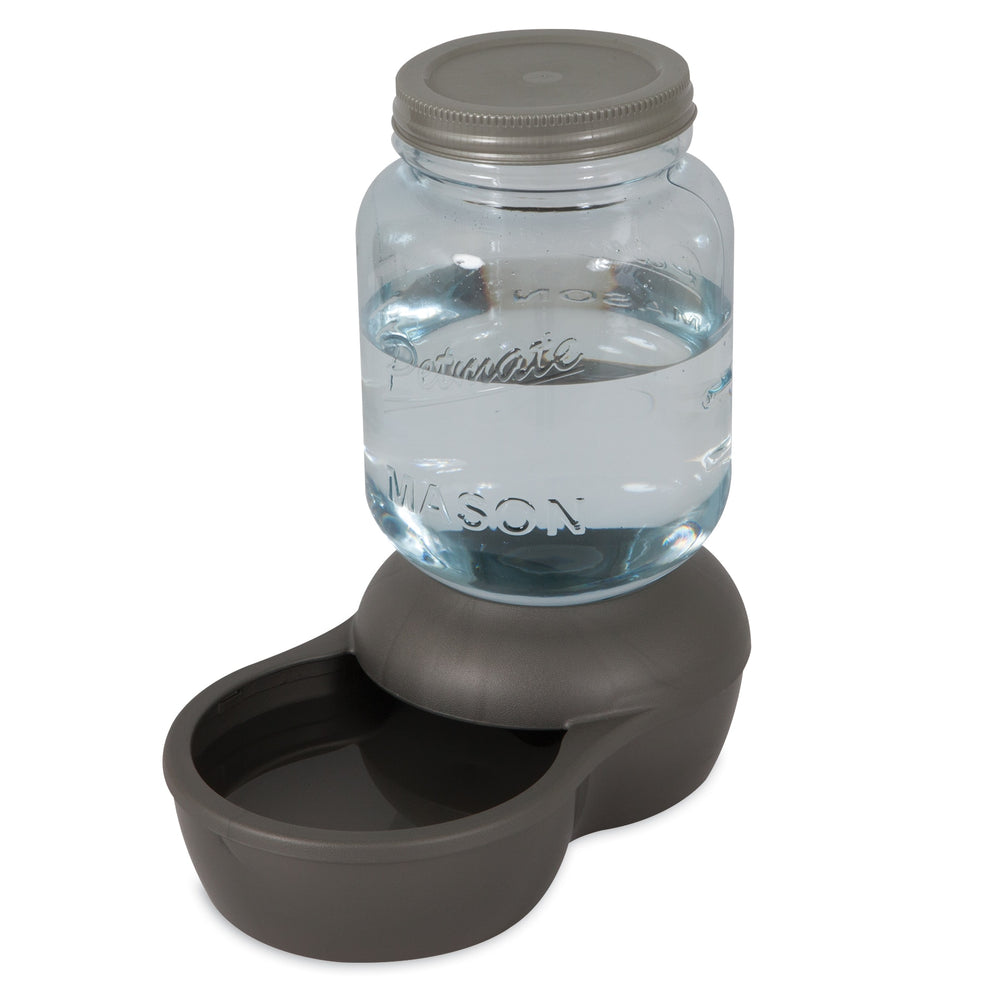 Petmate 1-Gallon Mason Jar Gravity Pet Waterer. SKUS: 24795