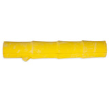 The JW Bamboo Stick by Jw is a long, yellow cylindrical dog toy with bamboo-like segments and a smooth, shiny surface. It stands out against the plain white background, making it both durable and eye-catching for pets.