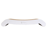 The PetFusion Cat Scratching Flip Pad is a premium, modern curved scratcher with reversible white and brown surfaces. It features a central groove for fun and showcases the brand elegantly printed on the side. Perfect for cats to scratch or rest on this deluxe cardboard scratcher.