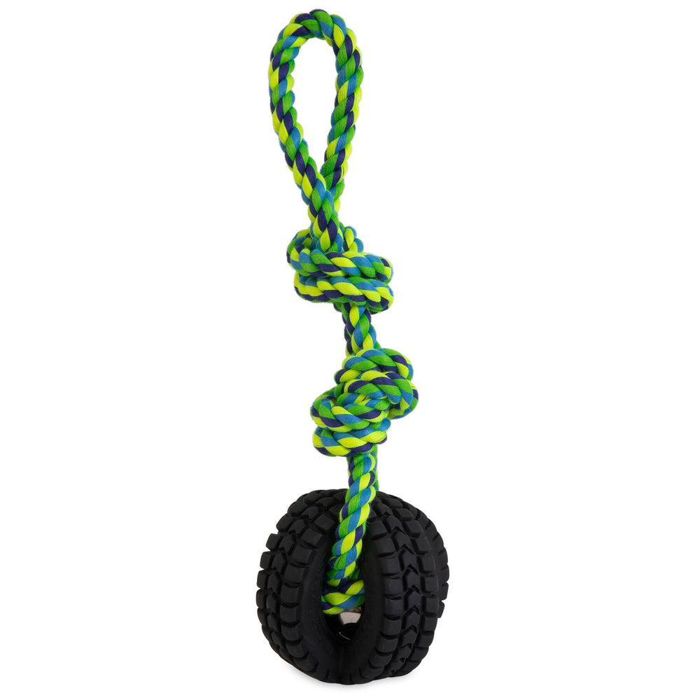 Pet Qwerks Jingle Ball X-Tire Tug N Toss Dog Toy. SKUS: ZXTR6