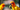 A vibrant orange parrot eating a green leafy vegetable, with another parrot blurred in the background