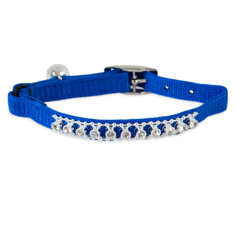 Petmate Blue Bling Elastic Cat Collar. SKUS: 00483