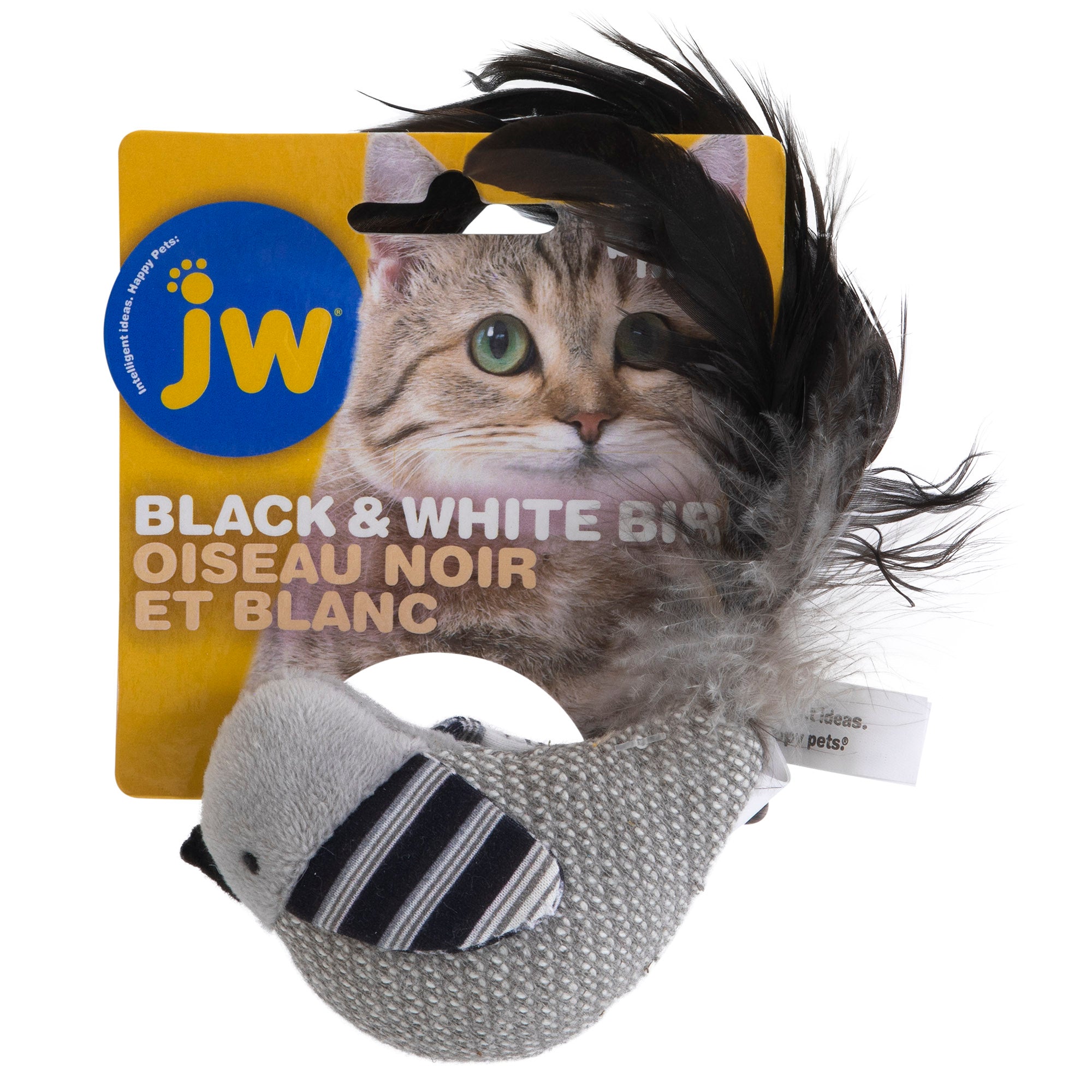 JW Pet Cataction Black and White Bird Cat Toy