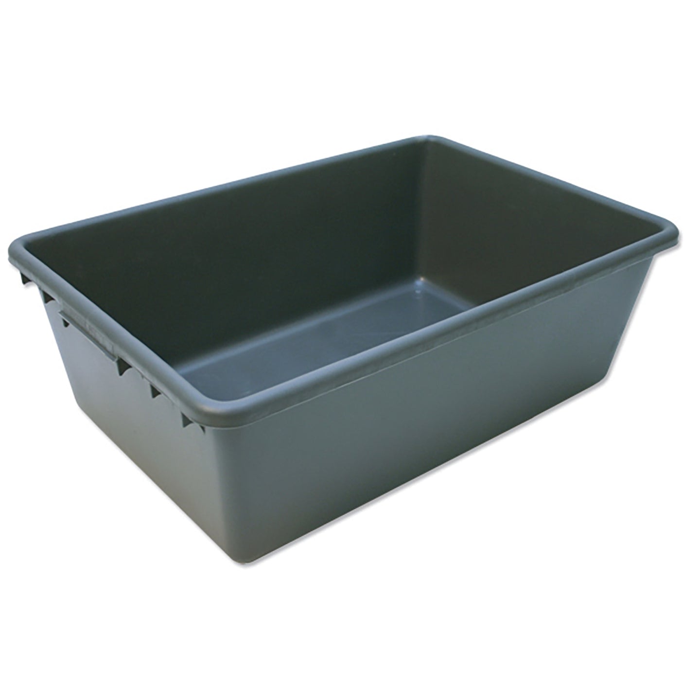 The Petmate Heavy Duty Storage Bin by Petmate is a large, rectangular gray plastic container made of durable polypropylene with high sides and a smooth interior, ideal for pet storage.