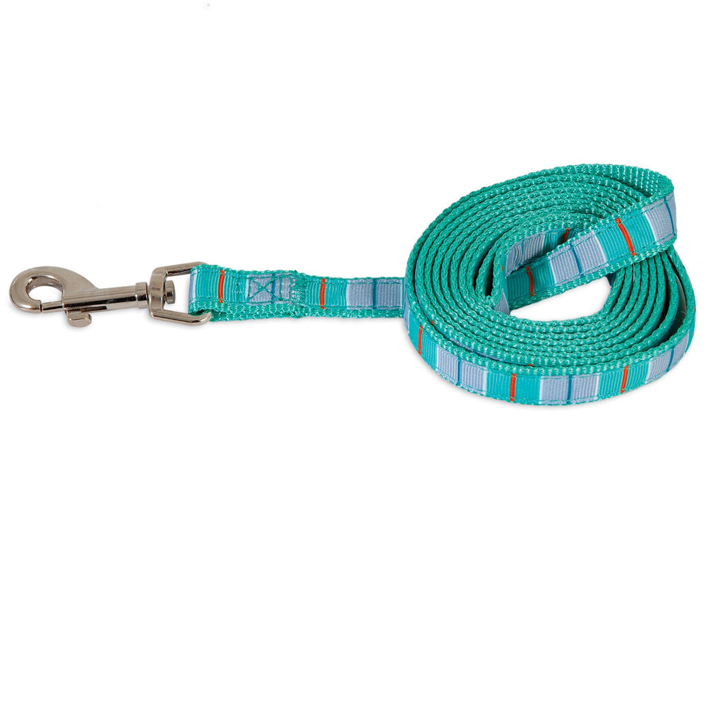 Aspen Pet Teal Stripe Fashion Dog Leash. SKUS: 12380