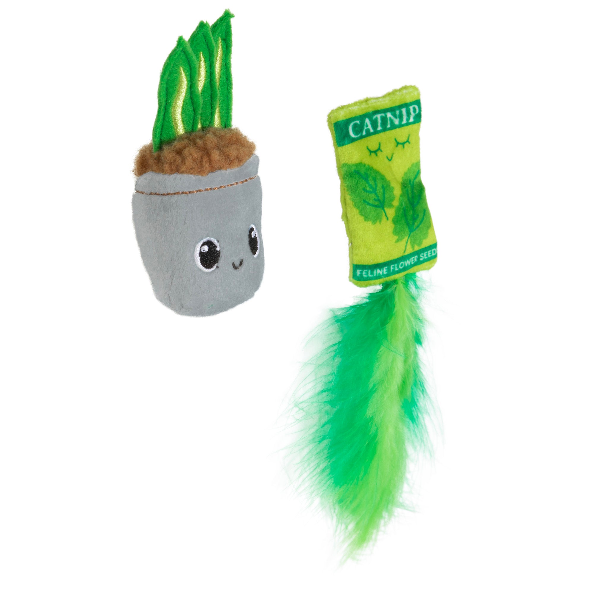 fluffy house plant Quirky Kitty House Plant Catnip Plush Cat Toy, 2 count