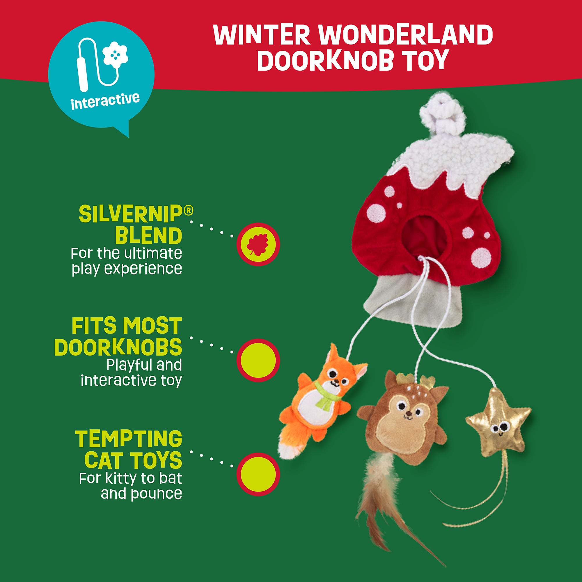 Mad Cat Winter Woodland Doorknob Cat Toy – Petmate