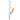 The Mad Cat Koi Retractable Feather Wand Toy features a blue handle with an attached string, ending in a plush orange and white fish. It is adorned with bright orange and blue feathers for endless playful fun.