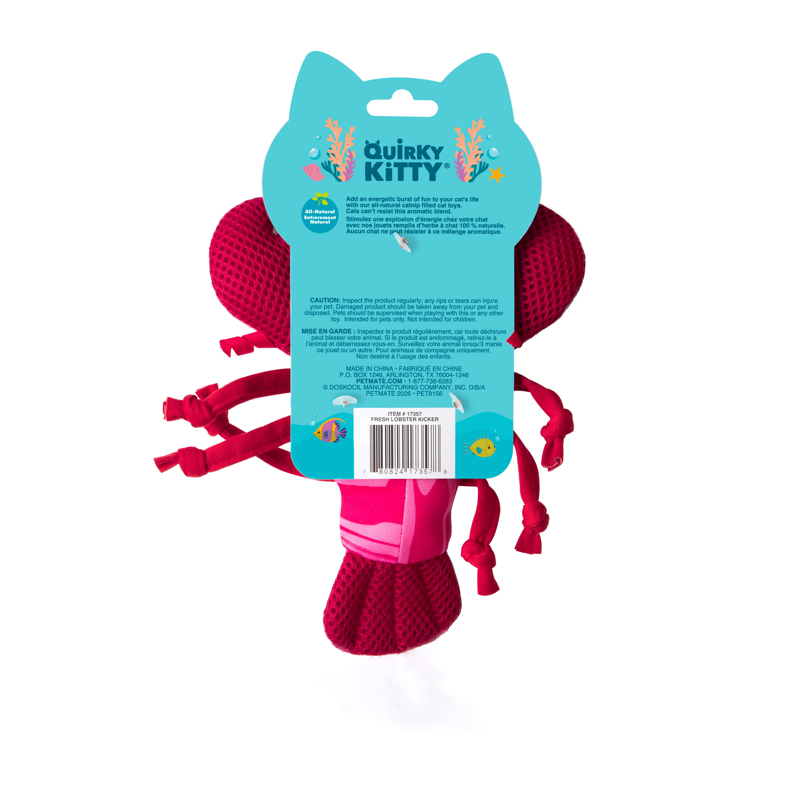 Quirky Kitty Fresh Lobster Kicker – Catnip Cat Toy – Petmate