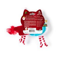 Quirky Kitty® Winter Birds 2-Pack cat toys featuring two bird-shaped toys with red and white striped dangly legs attached to a shaped cardboard display card.