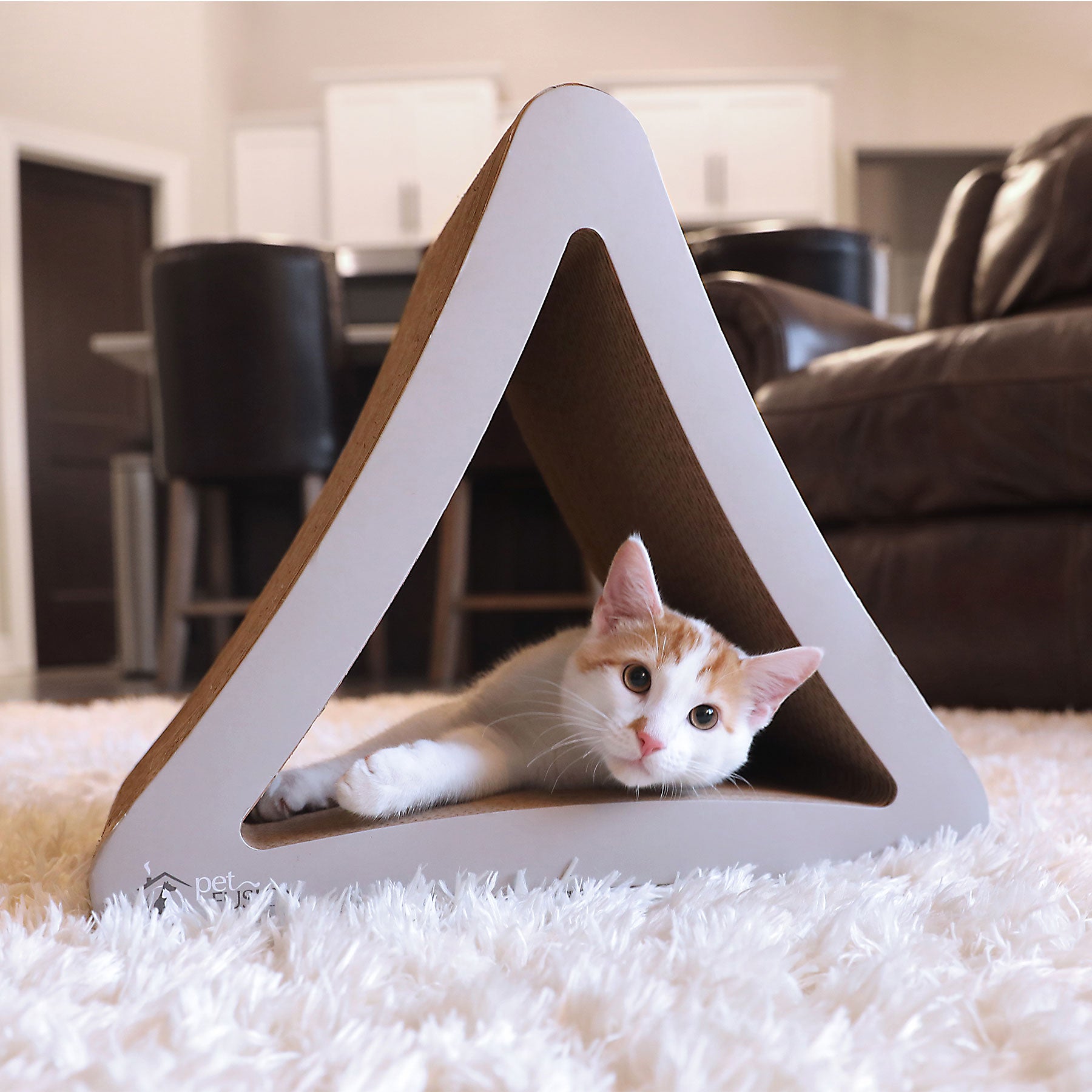Cardboard Cat Scratcher PetFusion Vertical Cat Scratcher 6-Sided