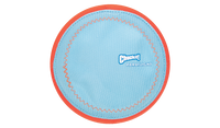The Chuckit! Paraflight Flyer Dog Toy, in blue and orange with optimal grip texture, is an aerodynamic fetch toy designed for endless dog play. Durable and emblazoned with Chuckit! Paraflight, it ensures fun flights and lasting entertainment for your pet.