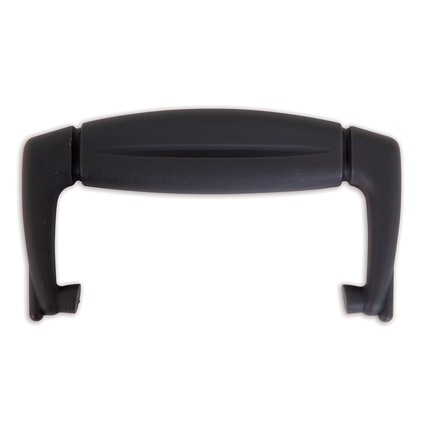 The Petmate Replacement Plastic Kennel Handle, featuring two angled connectors and a smooth ergonomic design for a comfortable grip, is ideal for attaching to suitcases or bags.