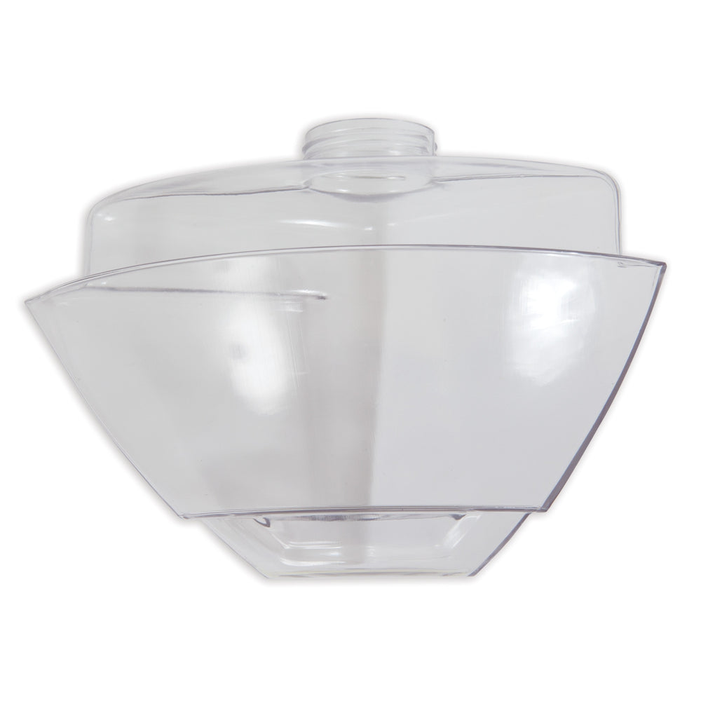 The clear, plastic pitcher resembles Petmates Deluxe Fresh Flow Replacement Reservoir, designed for pet feeding and watering systems. It features a wide base, tapering toward the top, and is shown against a plain white background.