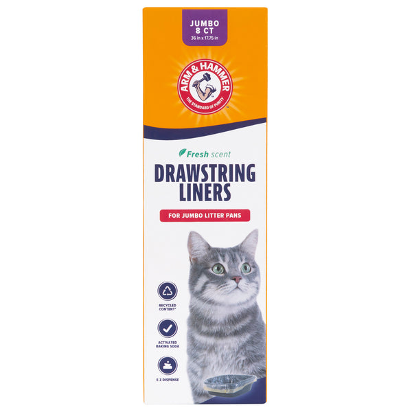 Arm Hammer 8 Count Drawstring Liners Jumbo