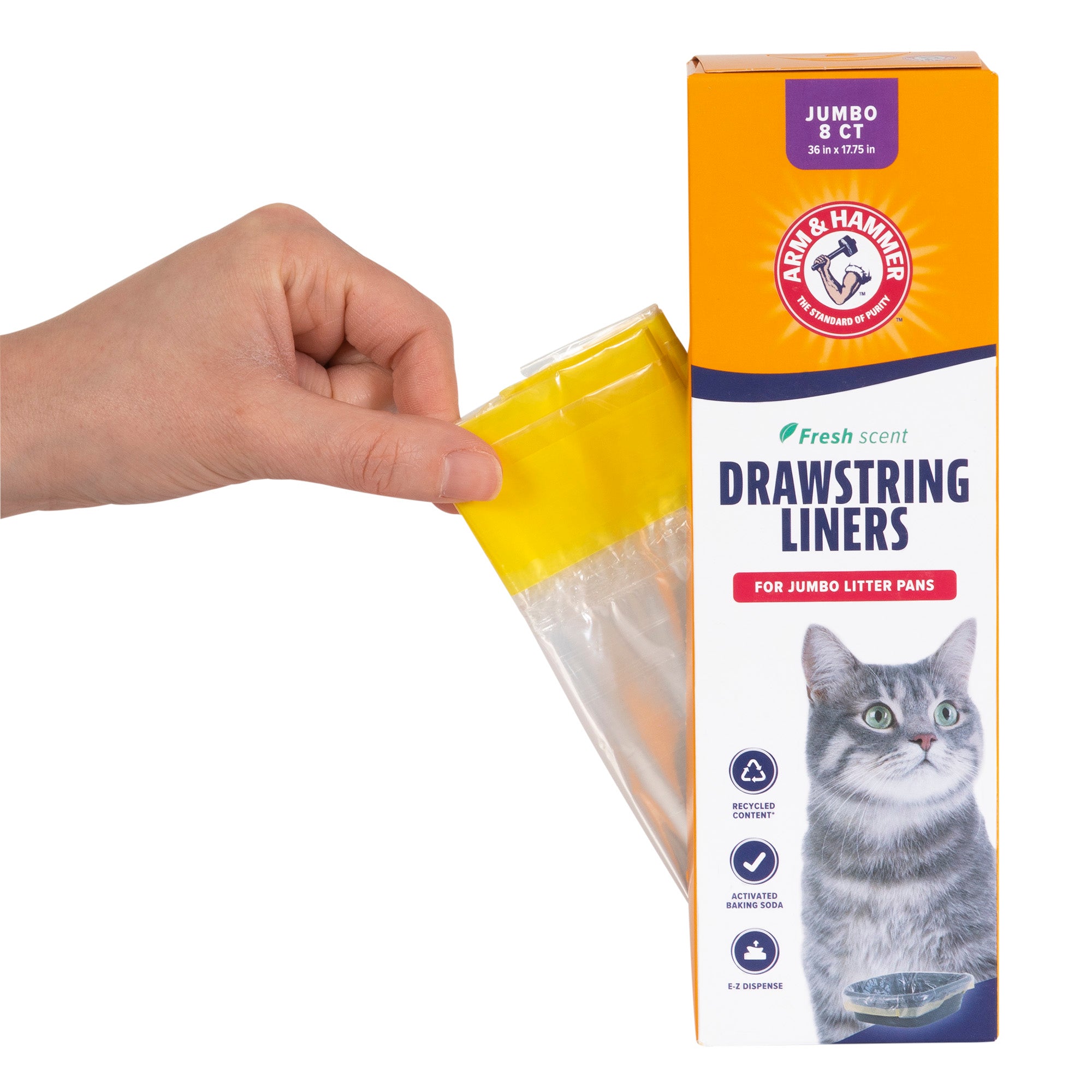 Arm Hammer 8 Count Drawstring Liners Jumbo
