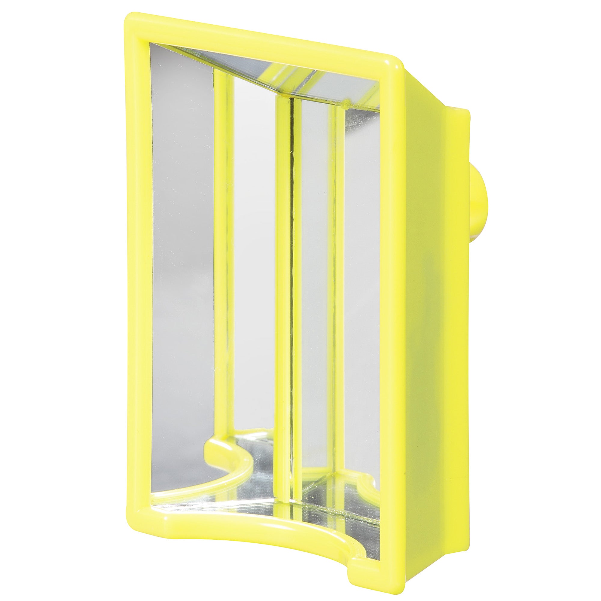 The JW Hall Of Mirrors Bird Toy by Jw is a fun yellow periscope toy with funhouse mirrors, allowing pet birds to explore their surroundings. Its bright yellow plastic casing offers a simple and compact design, making it perfect for viewing over obstacles.