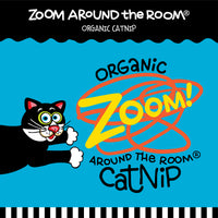 A playful black and white cartoon cat reaches out on a vibrant blue background. The text reads FAT CAT Catfisher Teasers - Tadpole Cat Wand by Fatcat, designed for interactive play with bright orange and yellow accents.
