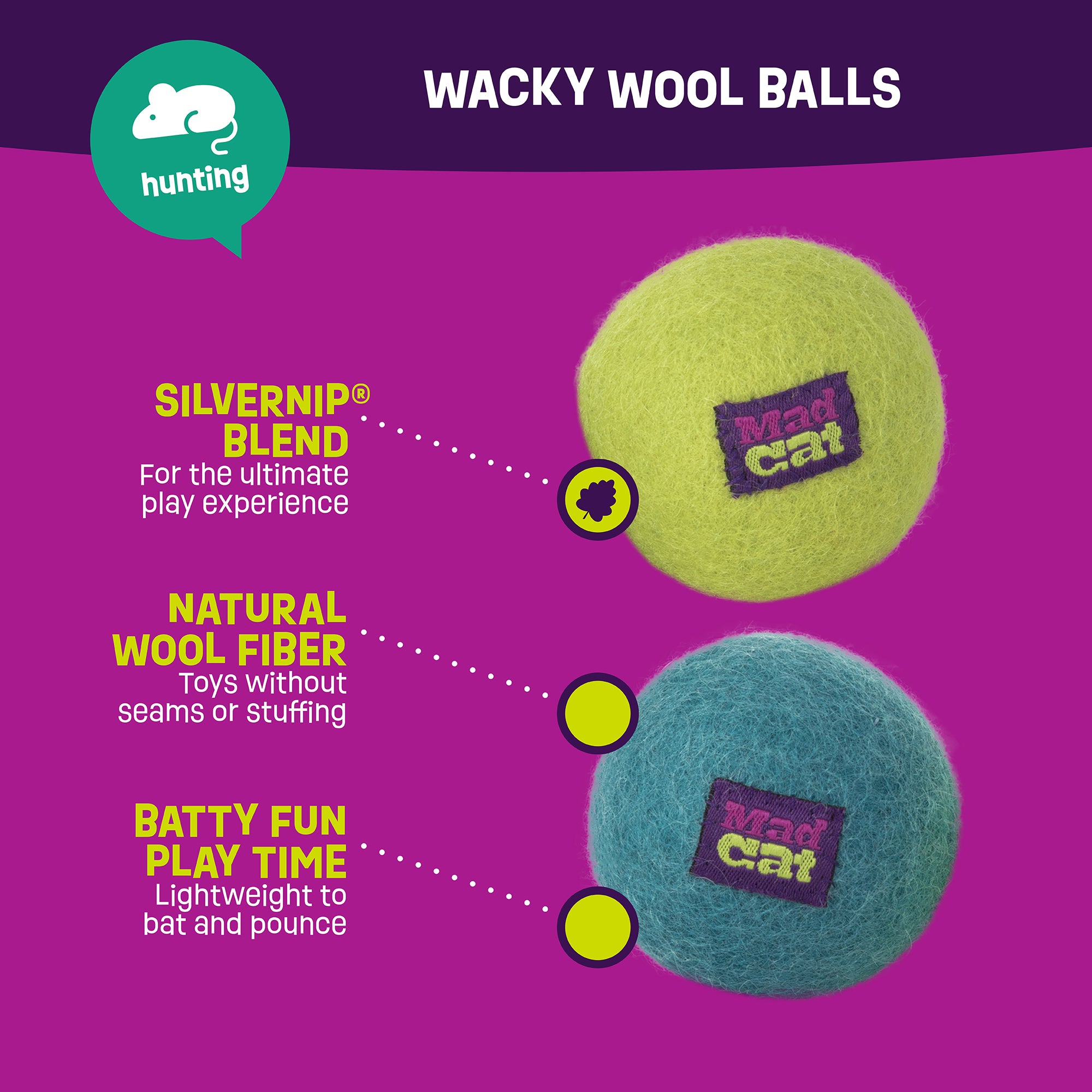 Mad Cat® Wacky Wool Balls – Petmate