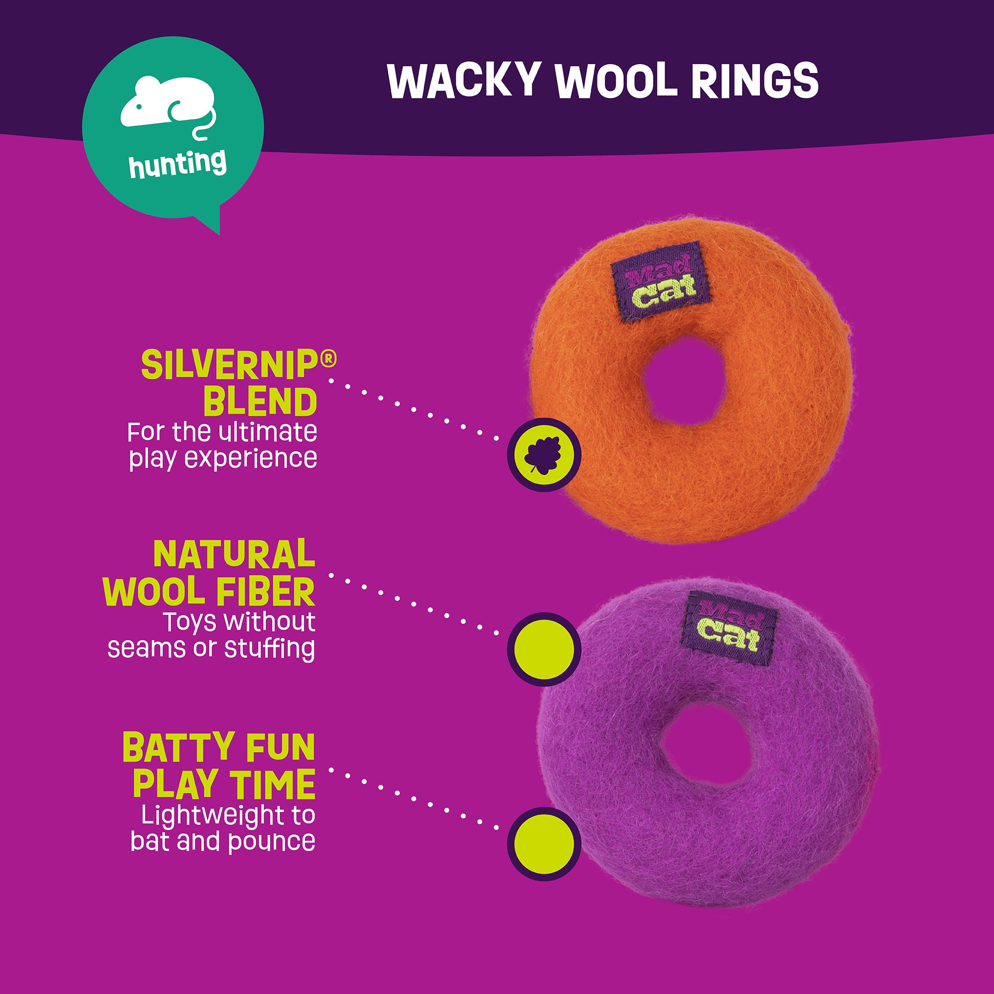 Mad Cat Wacky Wool Rings – Petmate