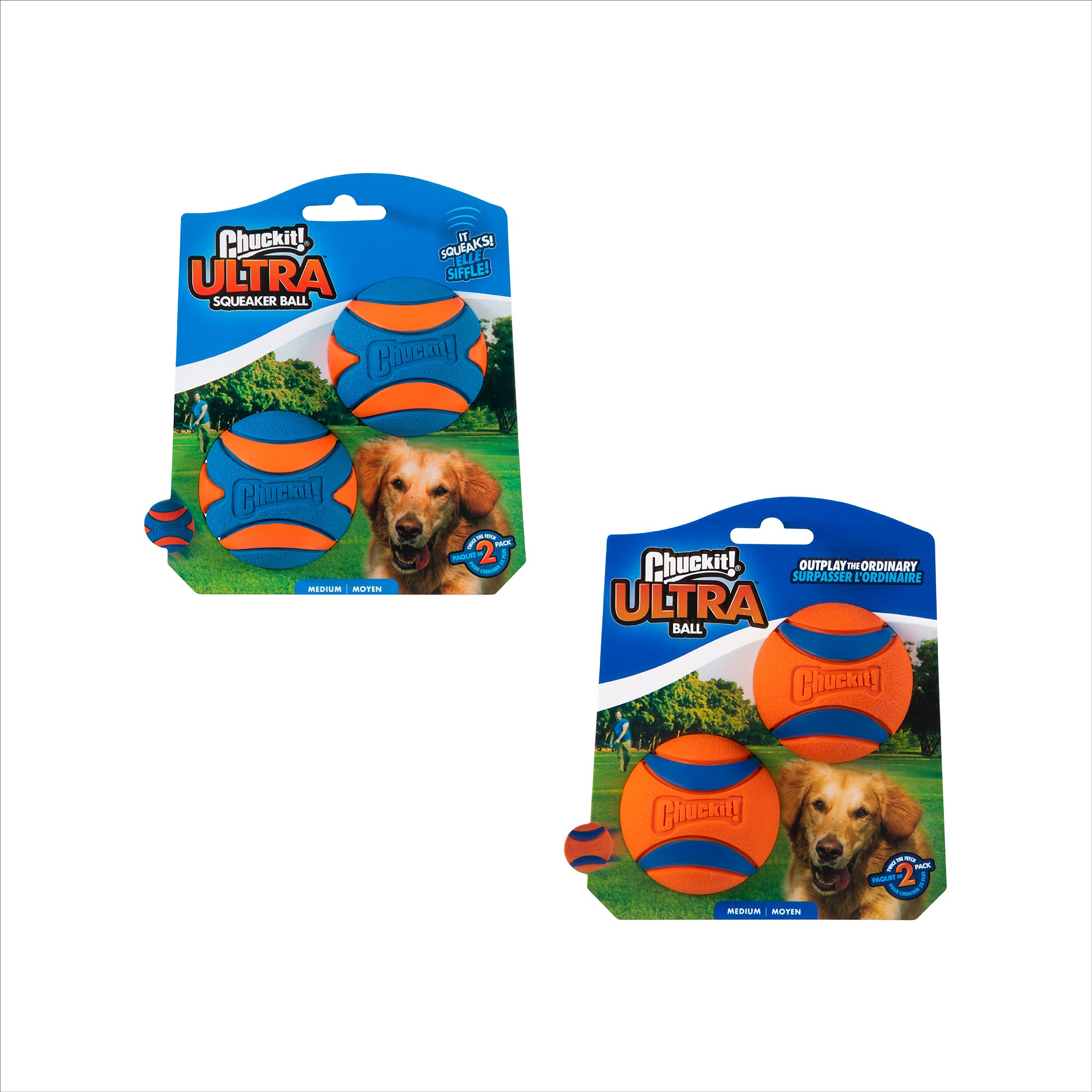 Chuckit!  Ultra Ball & Ultra Squeaker Medium Assorted 4 Pack