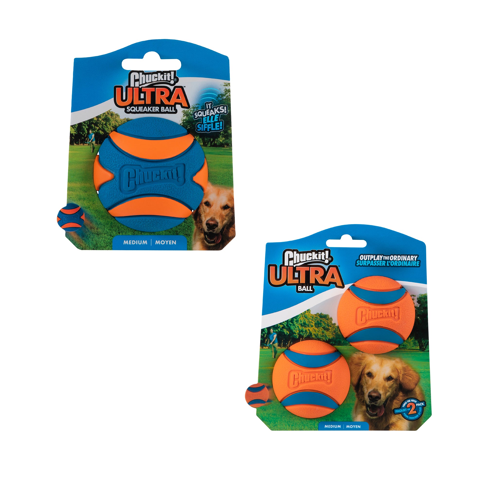 Chuckit! Ultra Ball& Ultra Squeaker Medium Assorted 3 Pack