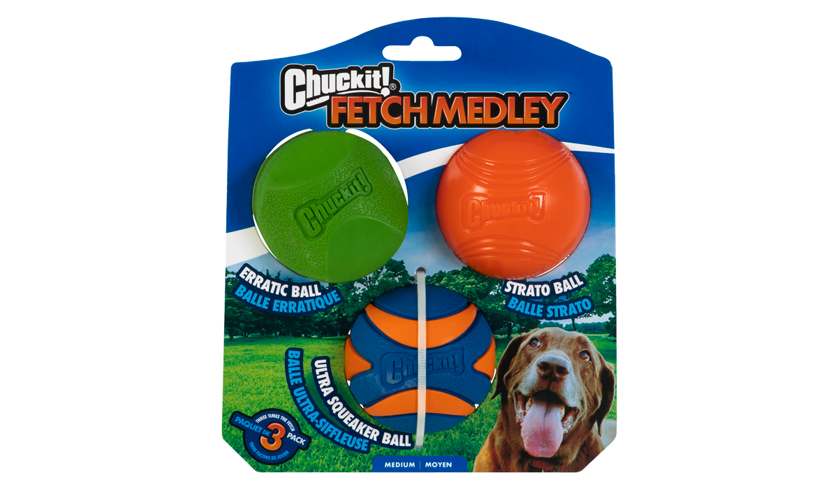 kelty chuckwagon dog pack medium Chuckit! 3-Pack Fetch Medley