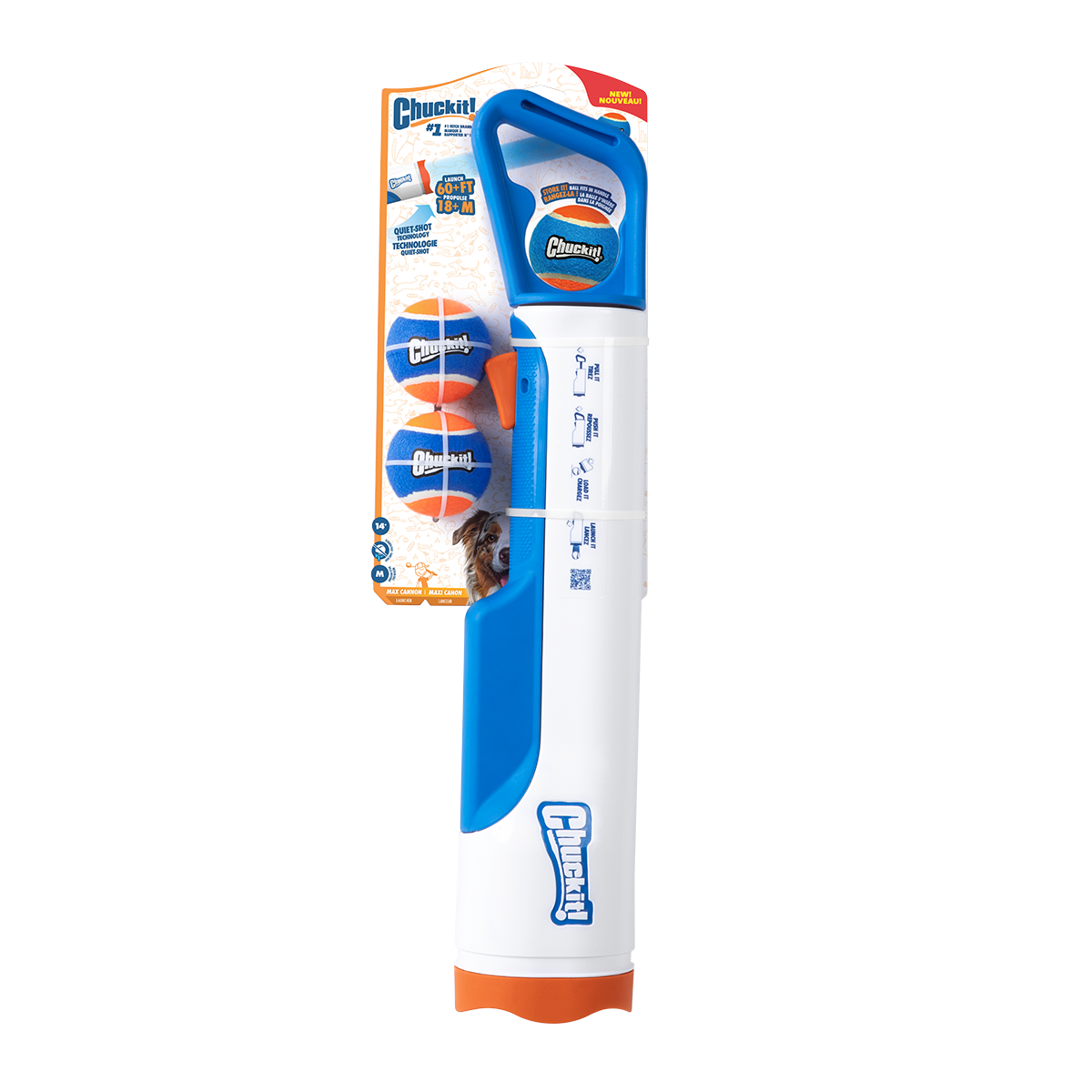 The Chuckit! Cannon & Cannon Max Dog Ball Launcher by Chuckit! is the ideal fetch toy, designed to launch balls long distances so your dog can enjoy hours of fetching fun.