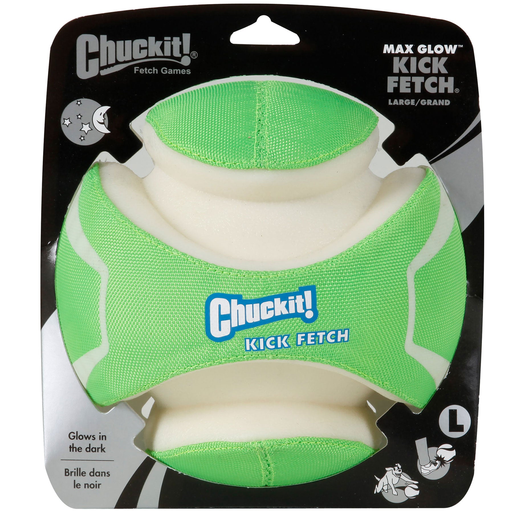 Chuckit! Kick Fetch Max Glow Dog Toy  In Package