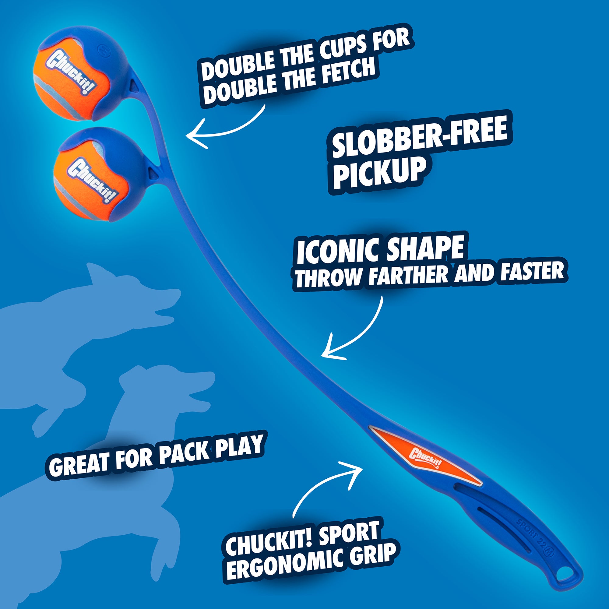 Chuckit! The Duo 22M Double Launcher Dog Toy | Petmate