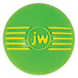 The JW iSqueak Ball 1pack by Jw is a durable rubber dog toy available in variable colors with a safe squeaker—perfect for your pup.