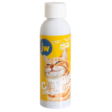 A JW Catnip Mister bottle with a white cap and yellow label featuring a cat, displaying Mister Catnip and for spraying or soaking. Pair it with an automatic catnip diffuser for effortless enjoyment. The Jw brand logo is visible.