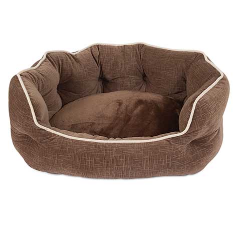 Aspen Pet Brown Velvet Cuddler Pet Bed. SKUS: 80665