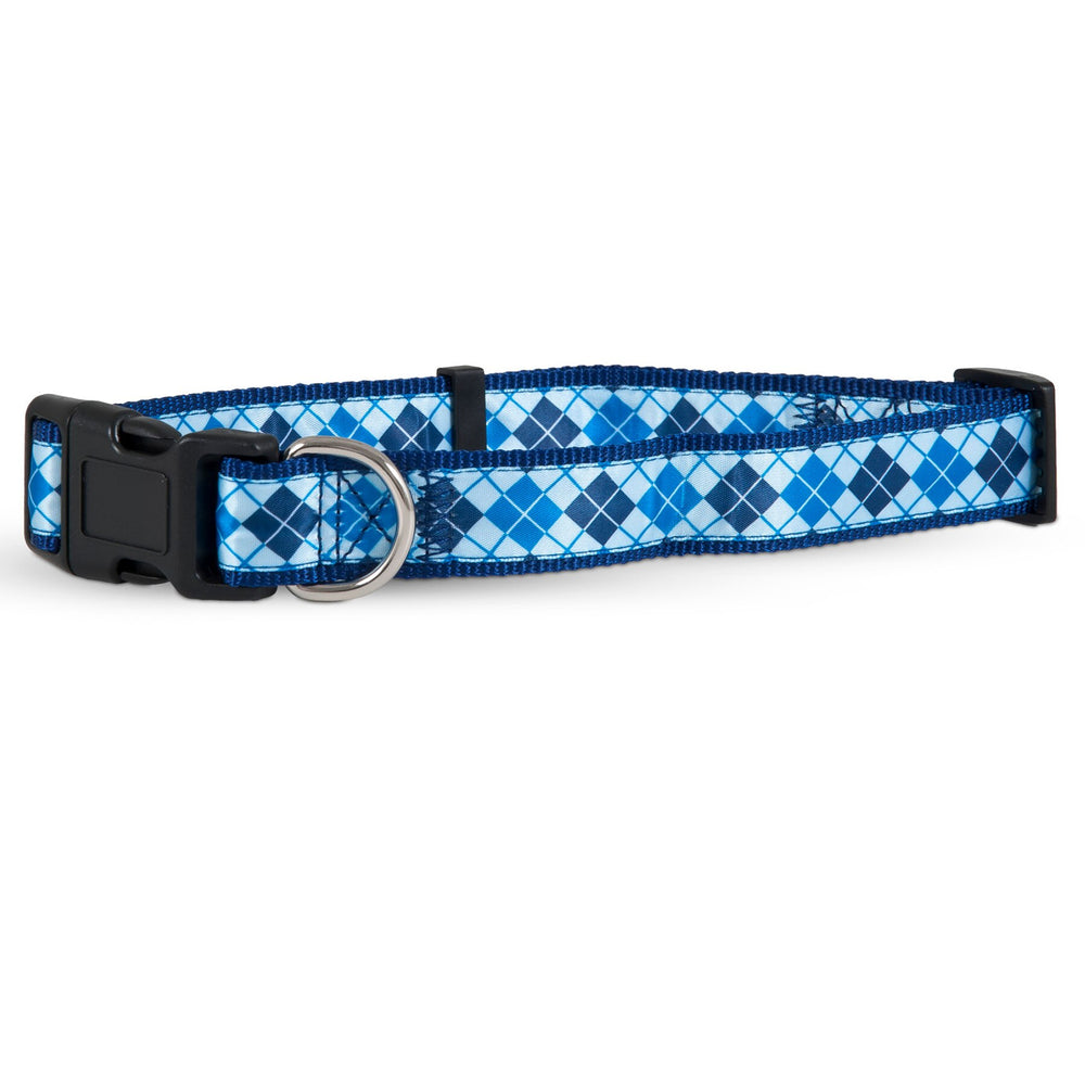 Aspen Pet Harlequin Blue Fashion Dog Collar. SKUS: 11464,11460