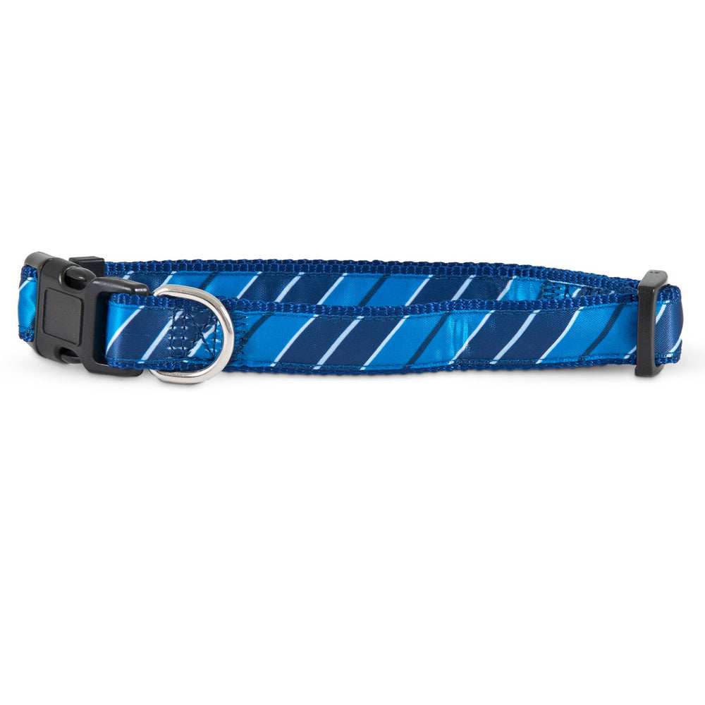 Aspen Pet Stripe Blue Fashion Dog Collar. SKUS: 11465,11461