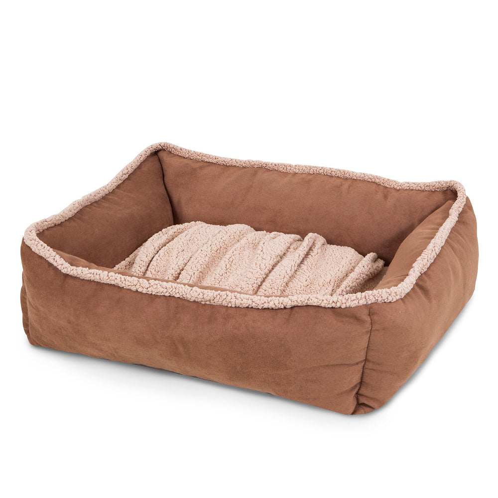 Aspen Pet Dark Tan Dig N Burrow Lounger Pet Bed. SKUS: 80387,80385