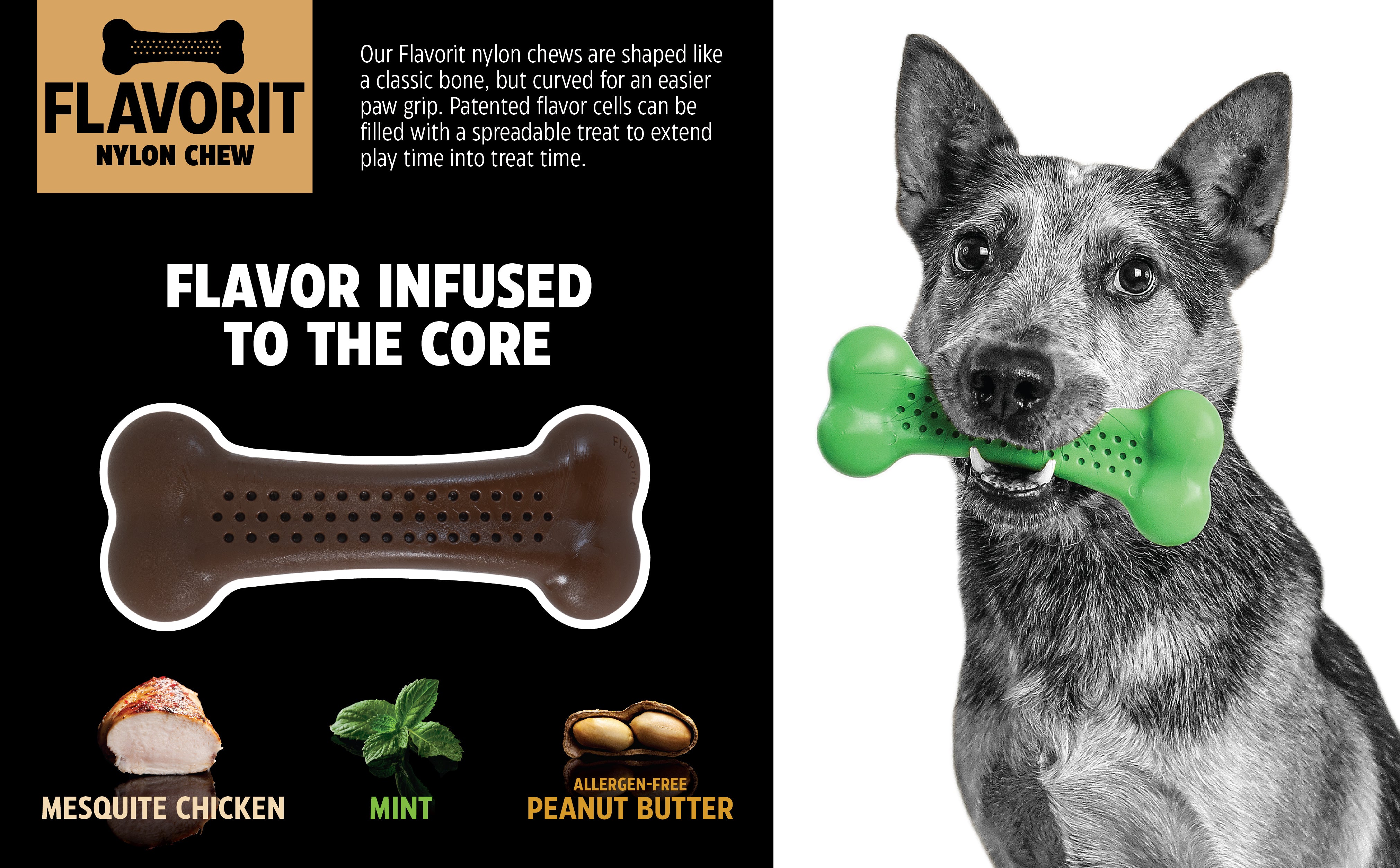 BarkBone Natural Instincts Mesquite Chicken Flavorit Nylon Dog