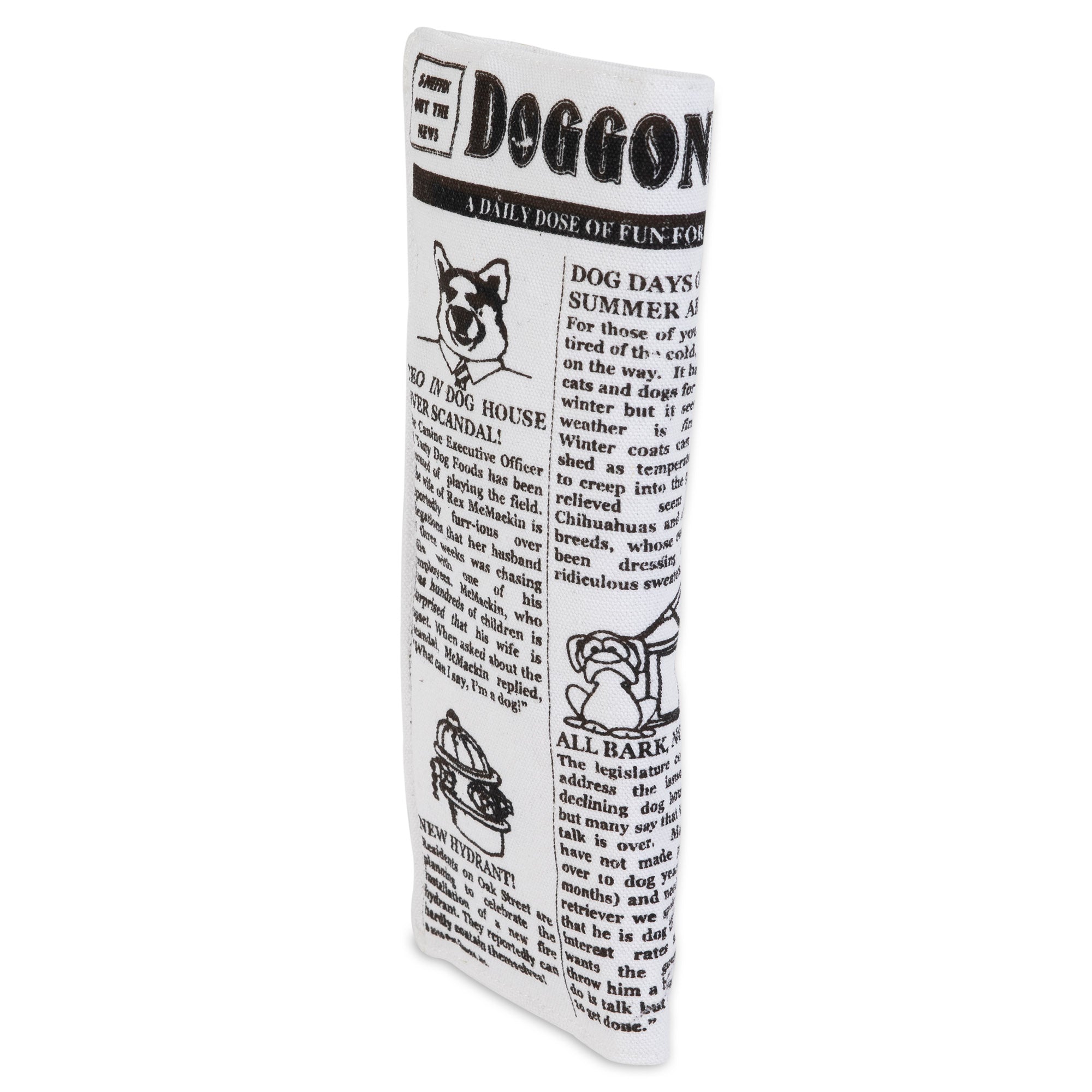 Pet Qwerks Krinkle Squeaky Newspaper Plush Dog Toy
