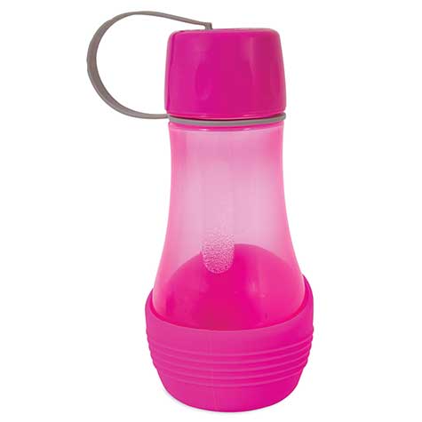 Petmate Pink Replendish To-Go Travel Water Bottle for Pets. SKUS: 44193,44192