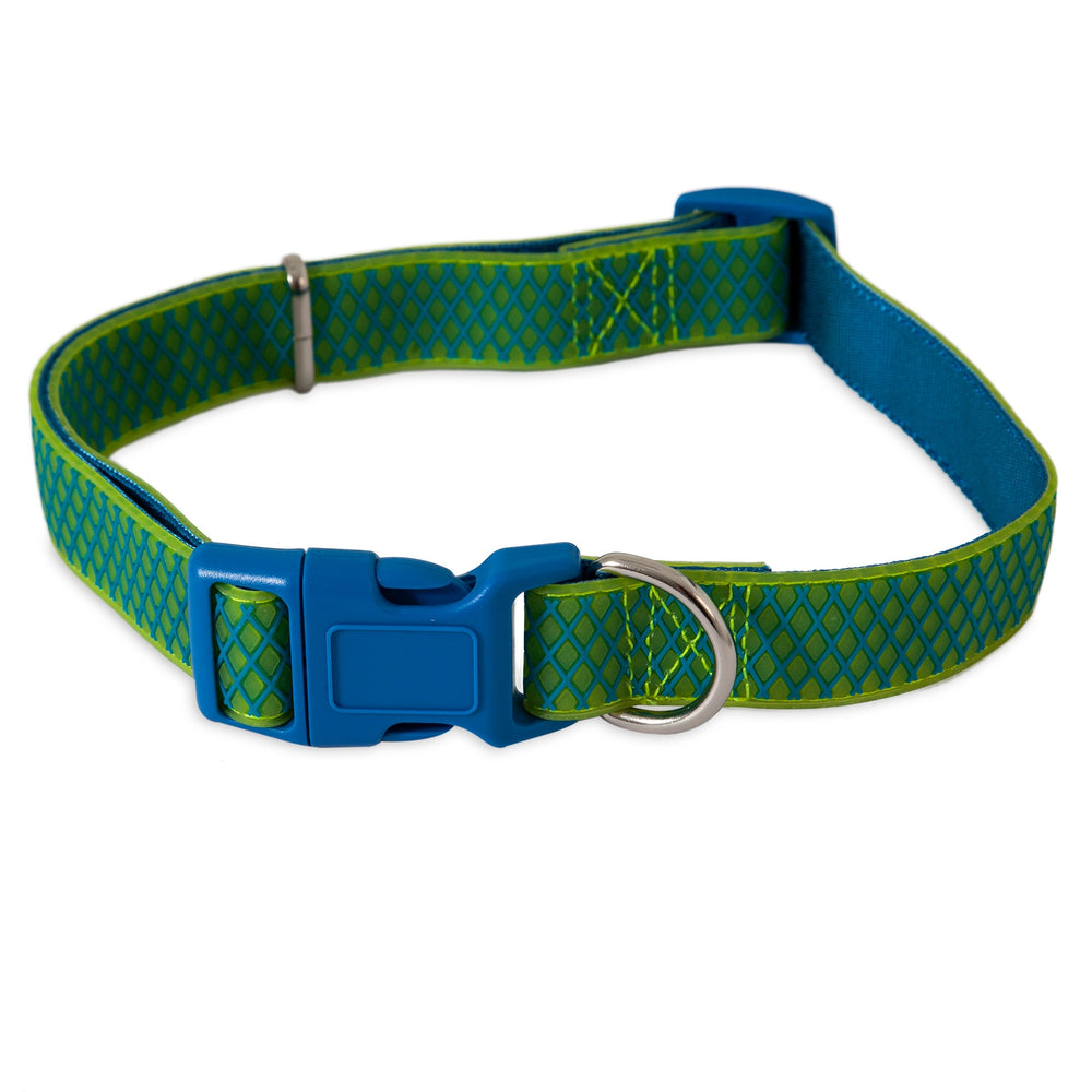 Petmate Green Grid Glow in the Dark Dog Collar. SKUS: 02368,02372,02391