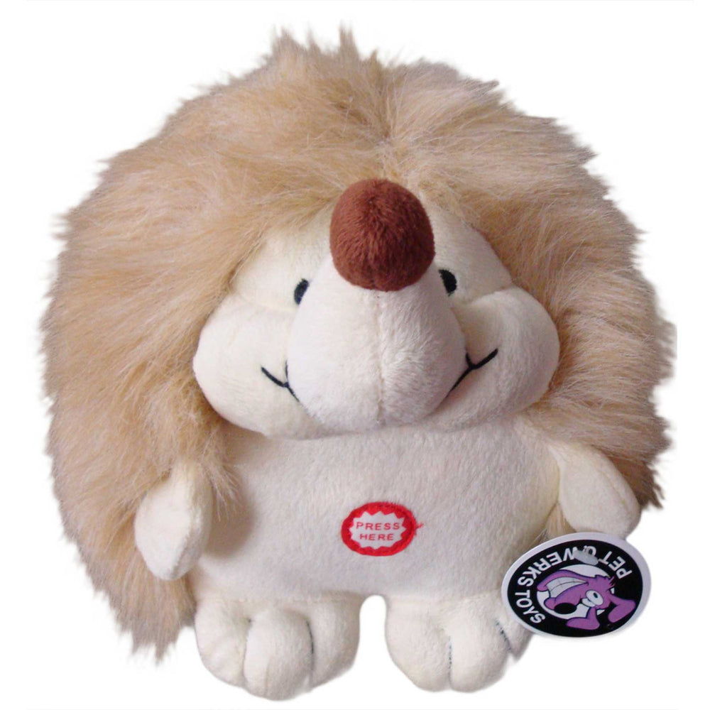 Pet Qwerks Plush Chattering Hedgehog Dog Toy. SKUS: P141,P140