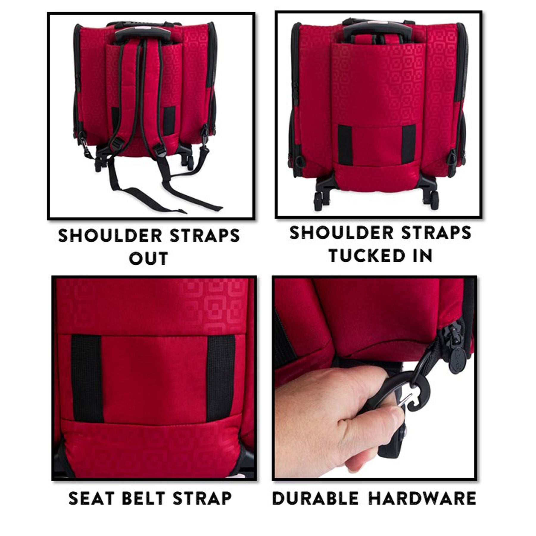 Gen7Pets Red Geometric Roller Carrier Petmate