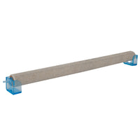The JW Anchorstone Airstone Aquarium Bubbler, by Jw, is a long cylindrical stone for aquariums mounted on two small blue plastic stands. It evenly distributes oxygen, creating bubbles in the water.