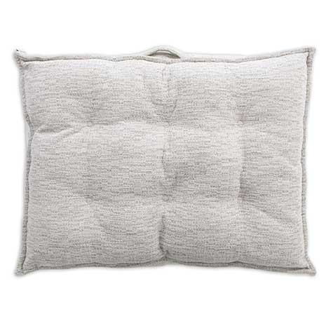 The La-Z-Boy Salt & Pepper Cooper Mattress Dog Bed is a soft, light gray rectangular pillow featuring a textured fabric with visible quilted stitching lines and Comfort Select filling for extra coziness.